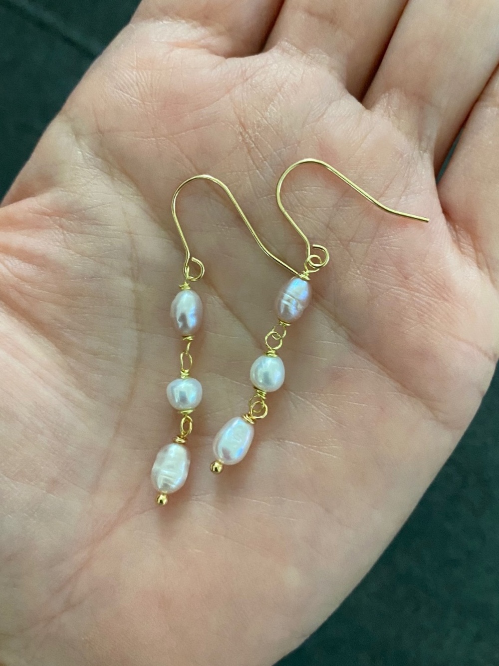 Handmade Freshwater Pearl Earrings - Picture 3 of 3